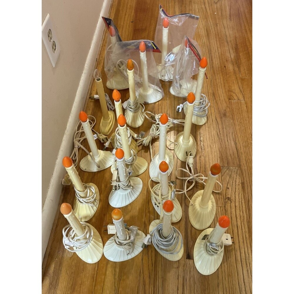 Vintage Lot of 20 Electric Candle Christmas Window Lights Bulbs Tested Working!